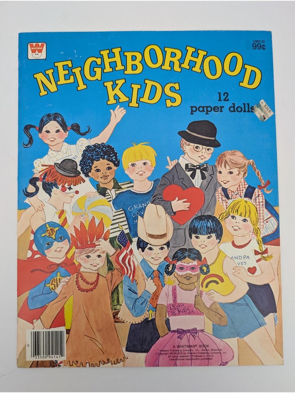 Vintage 1980 Whitman Neighborhood Kids Paper Dolls Book 12 Uncut Retro Cutouts